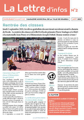 Lettre d'infos n°02 - Août 2021