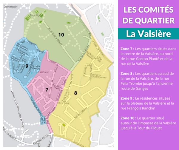 Cartes des comités de quartier de Grabels